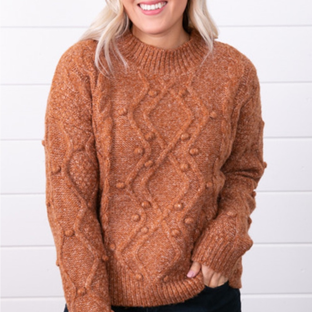 Heartloom Hazel Knit Sweater - Rust Brown - Small